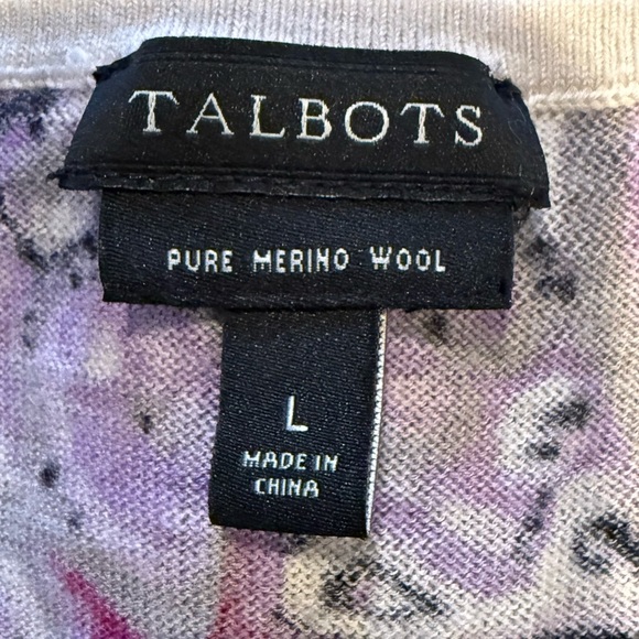 EUC TALBOTS Wool Paisley Pattern Sweater Sz L Freshly Drycleaned! - Picture 4 of 11